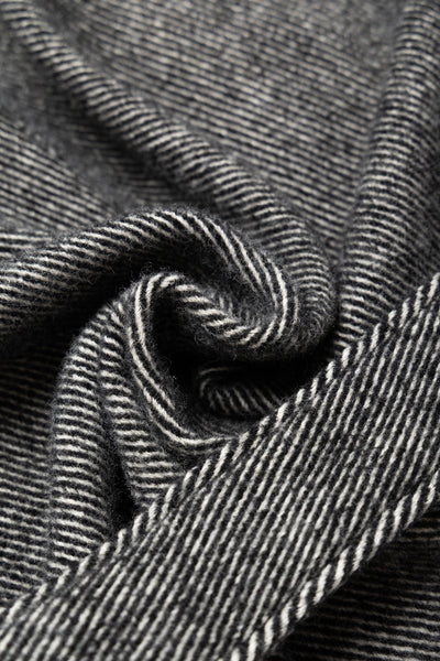 Smoking Jacket Wool Shaggy Twill - Black