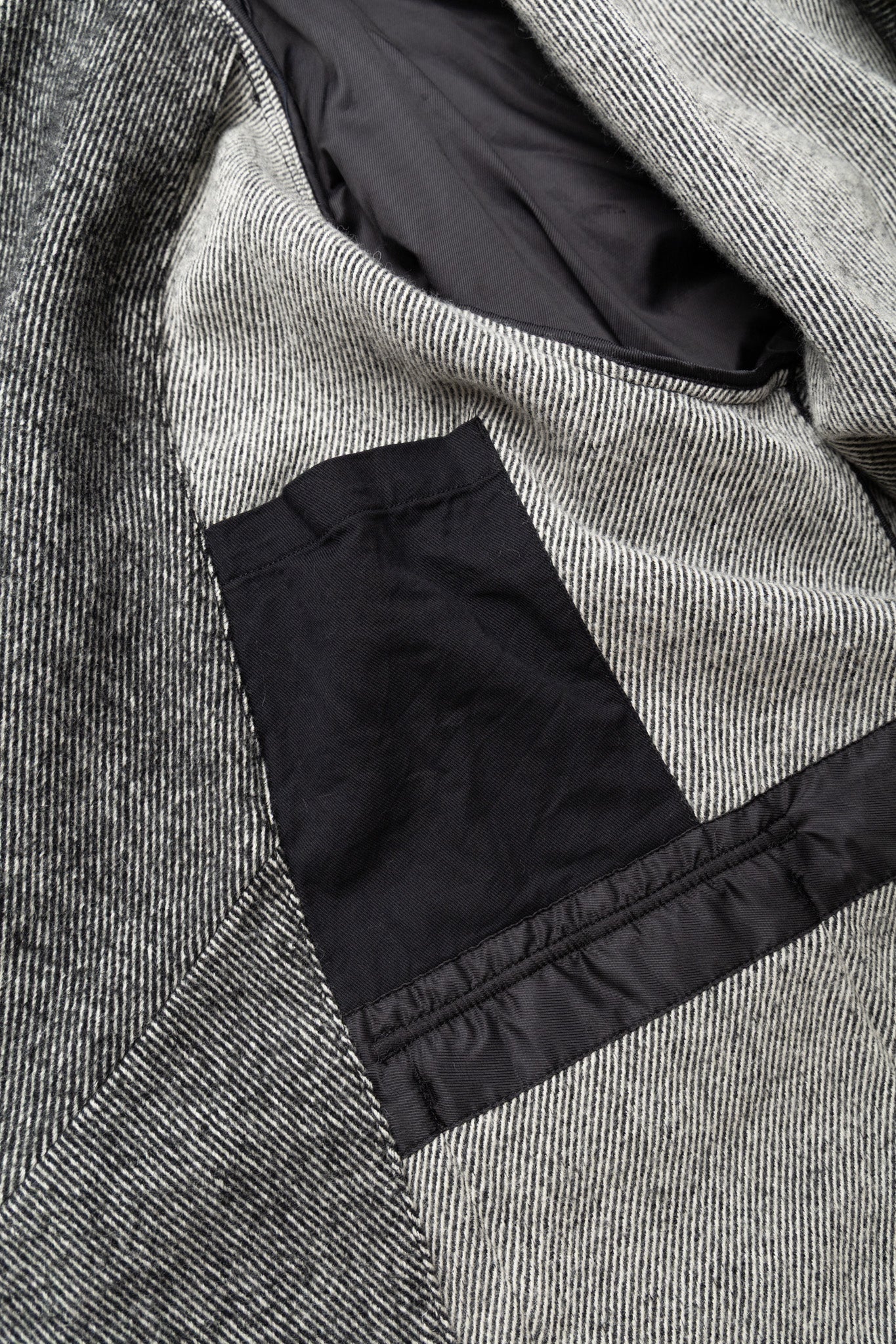 Smoking Jacket Wool Shaggy Twill - Black