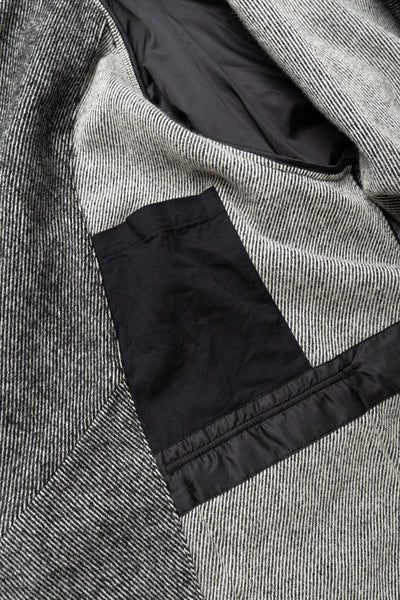 Smoking Jacket Wool Shaggy Twill - Black