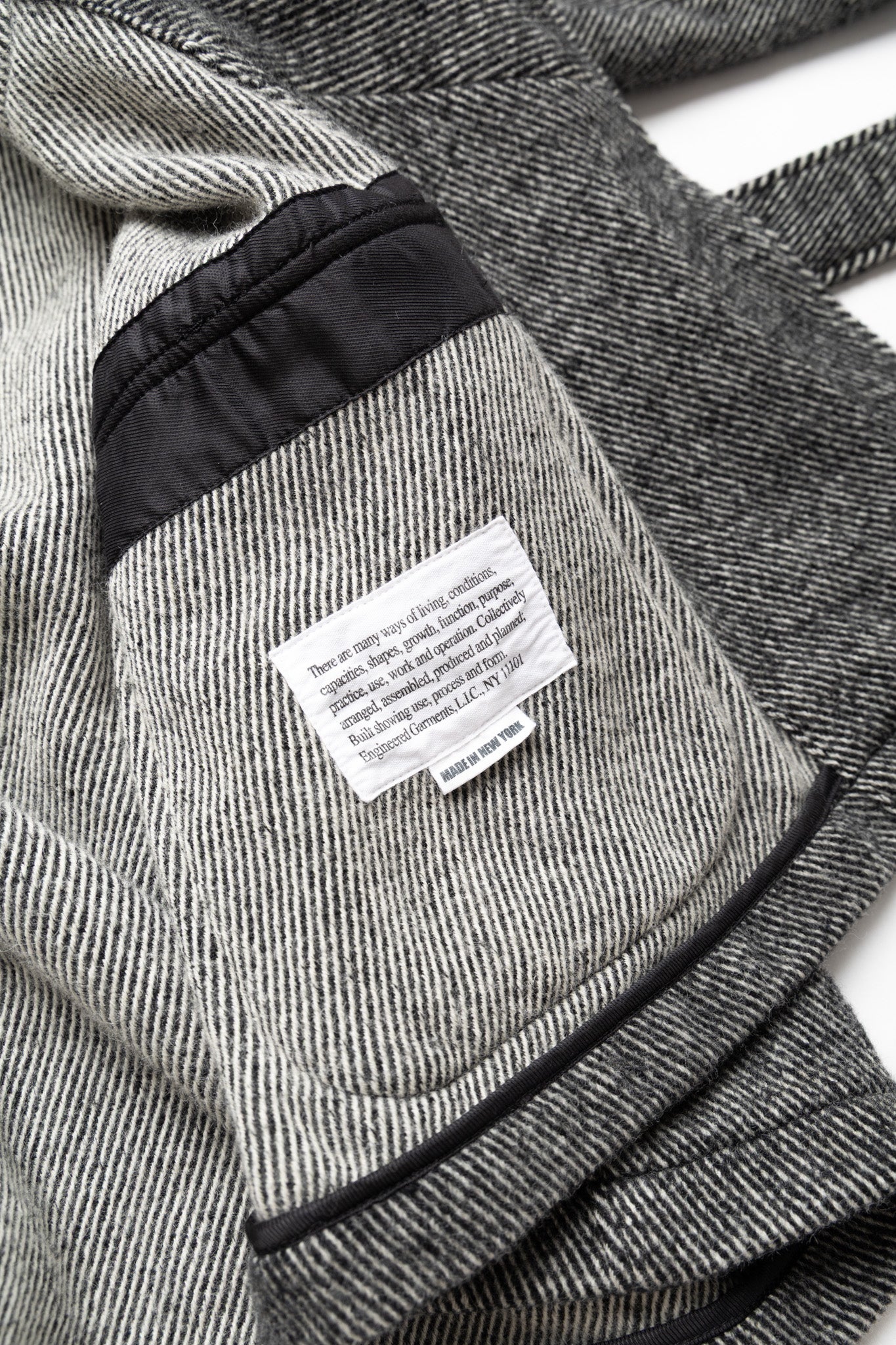 Smoking Jacket Wool Shaggy Twill - Black
