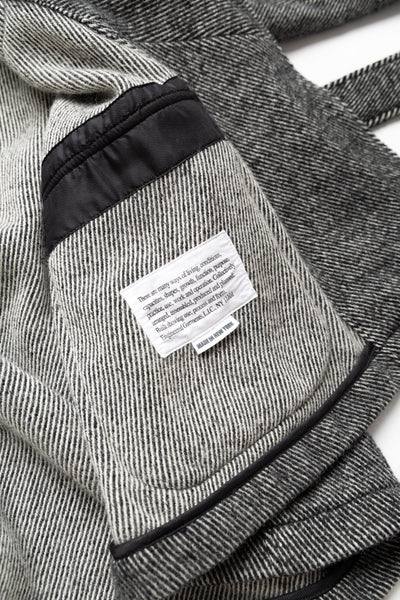 Smoking Jacket Wool Shaggy Twill - Black