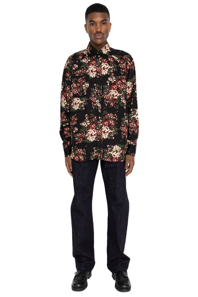 Rayon Twill NADESHIKO-Champetre Husky Western Shirt - Black