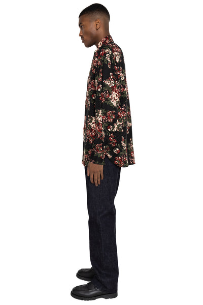 Rayon Twill NADESHIKO-Champetre Husky Western Shirt - Black