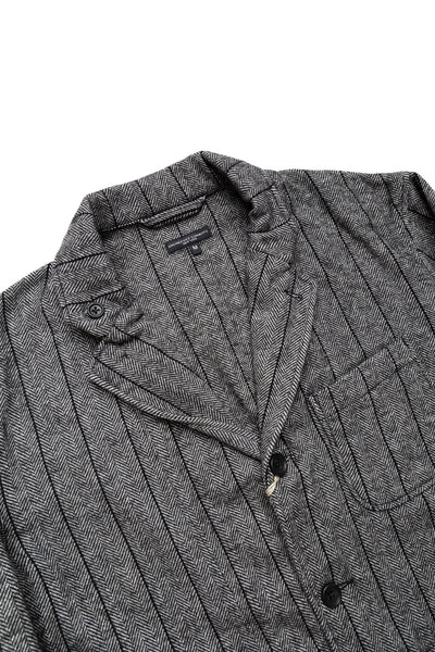 Loiter Jacket Wool Striped HB - Dk.Grey