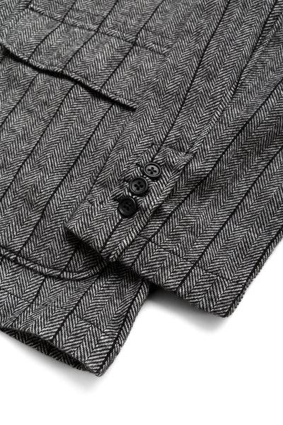 Loiter Jacket Wool Striped HB - Dk.Grey