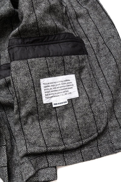 Loiter Jacket Wool Striped HB - Dk.Grey