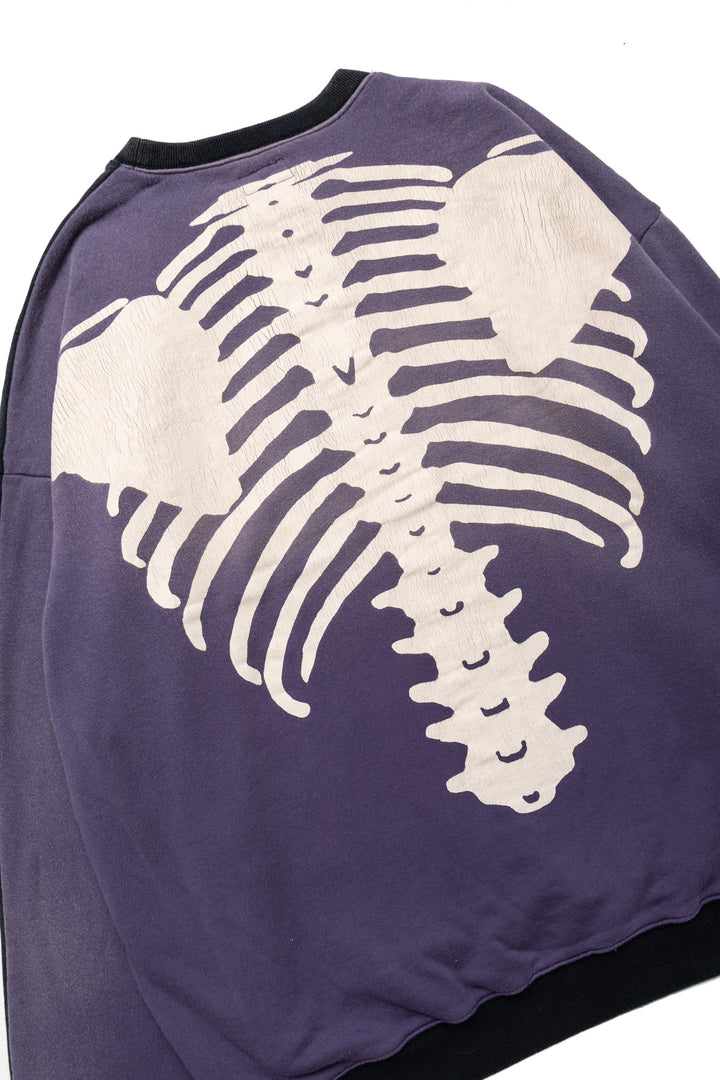 Kapital Fleece Knit 2TONES Remake BIG SWT (BONE) - Black x Purple