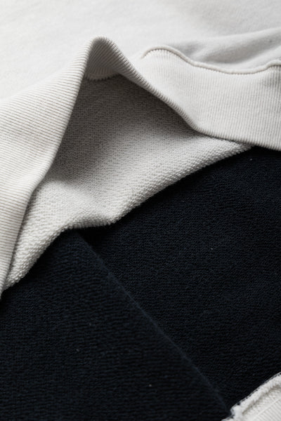 Fleece Knit 2TONES Remake BIG SWT (BONE) - Ecru x Black