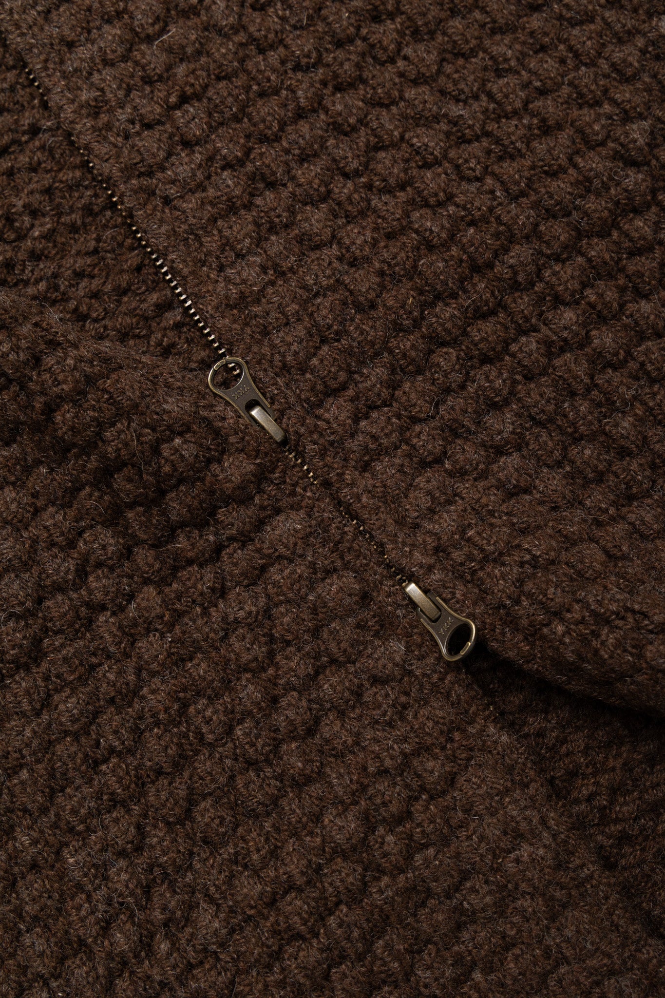 Full Zip Style Popcorn Pattern - Brown