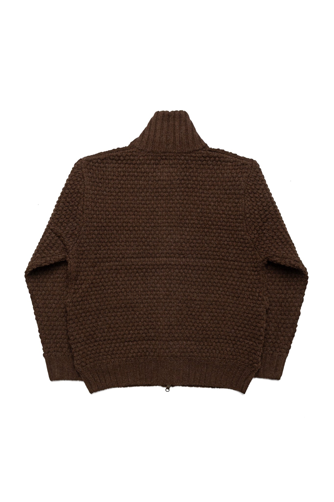 Full Zip Style Popcorn Pattern - Brown