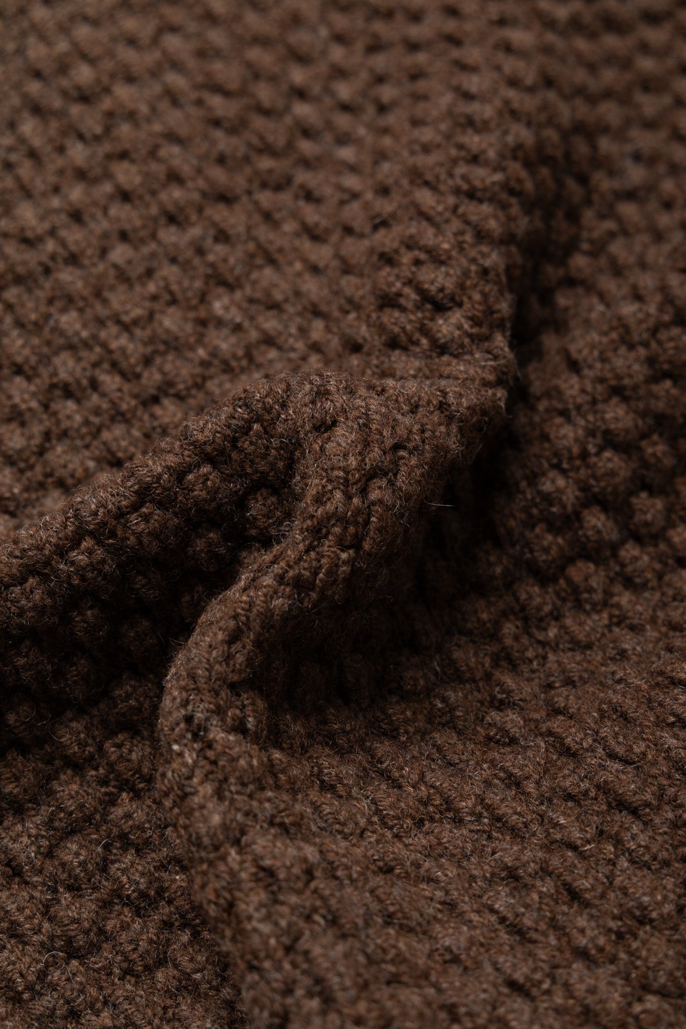 Full Zip Style Popcorn Pattern - Brown