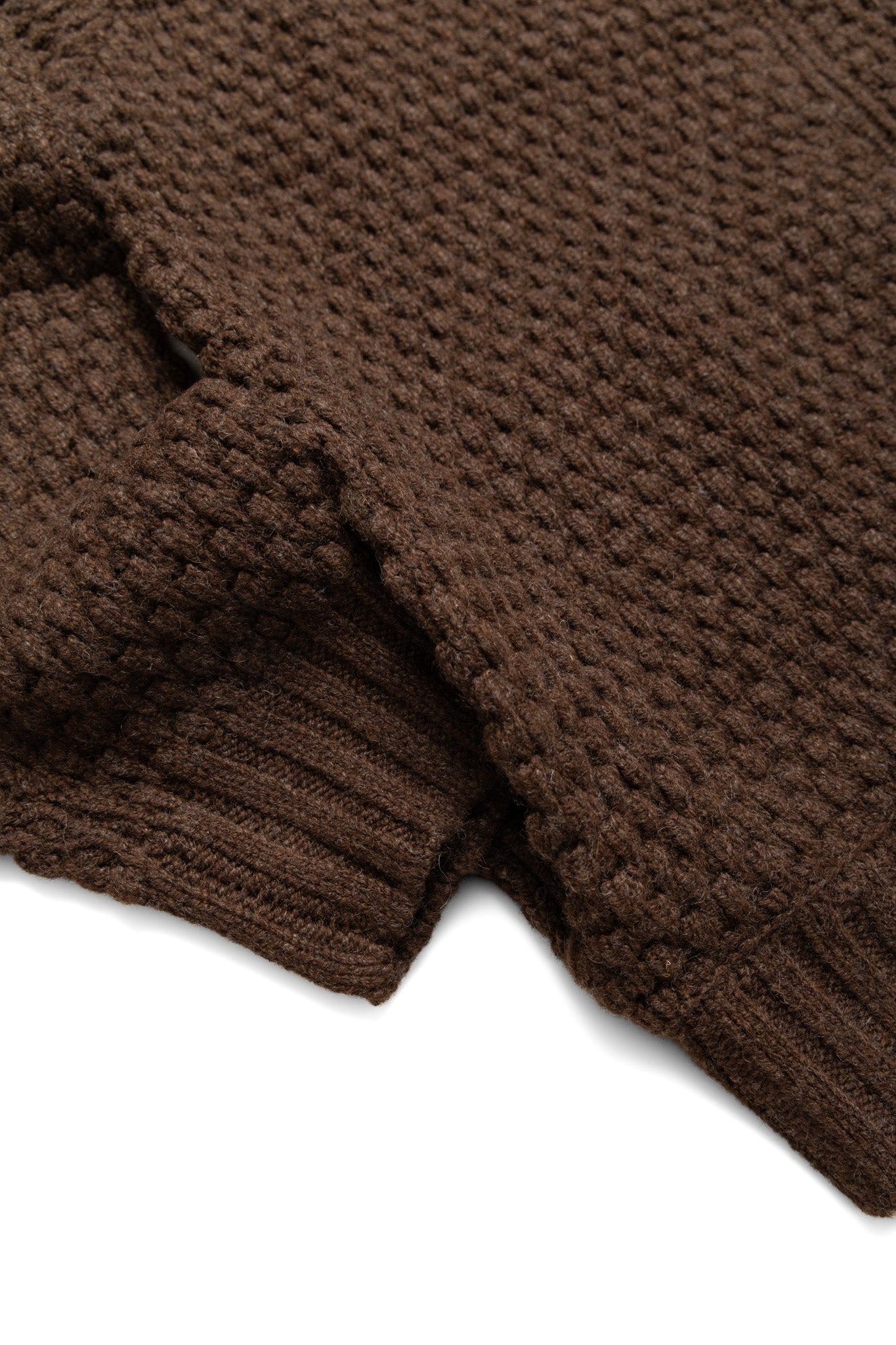 Full Zip Style Popcorn Pattern - Brown