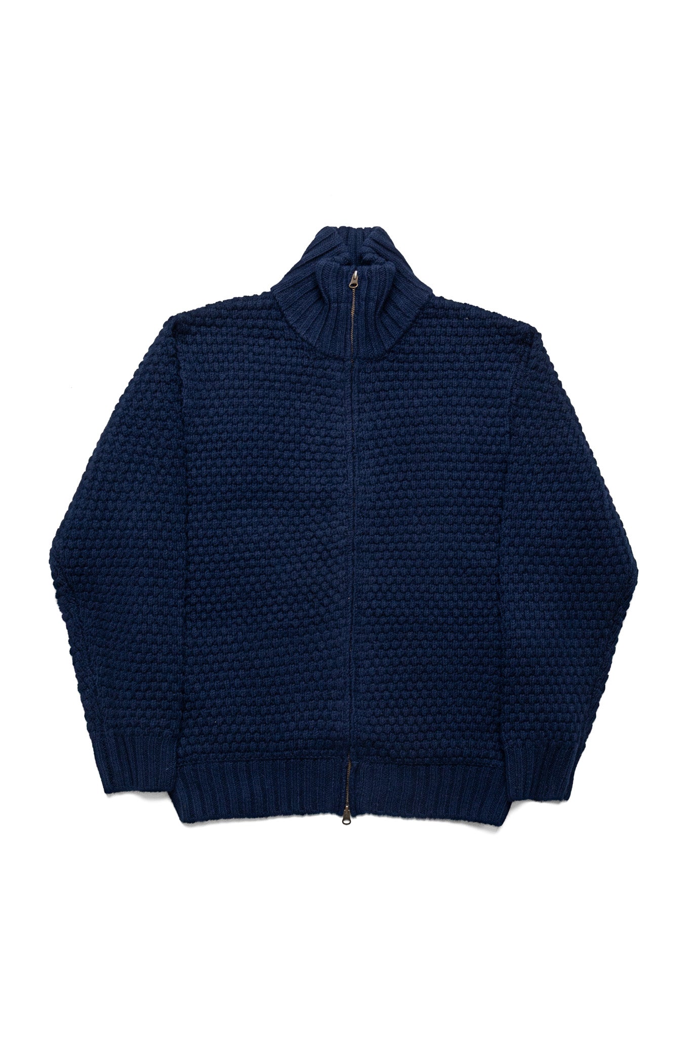 Full Zip Style Popcorn Pattern - Navy