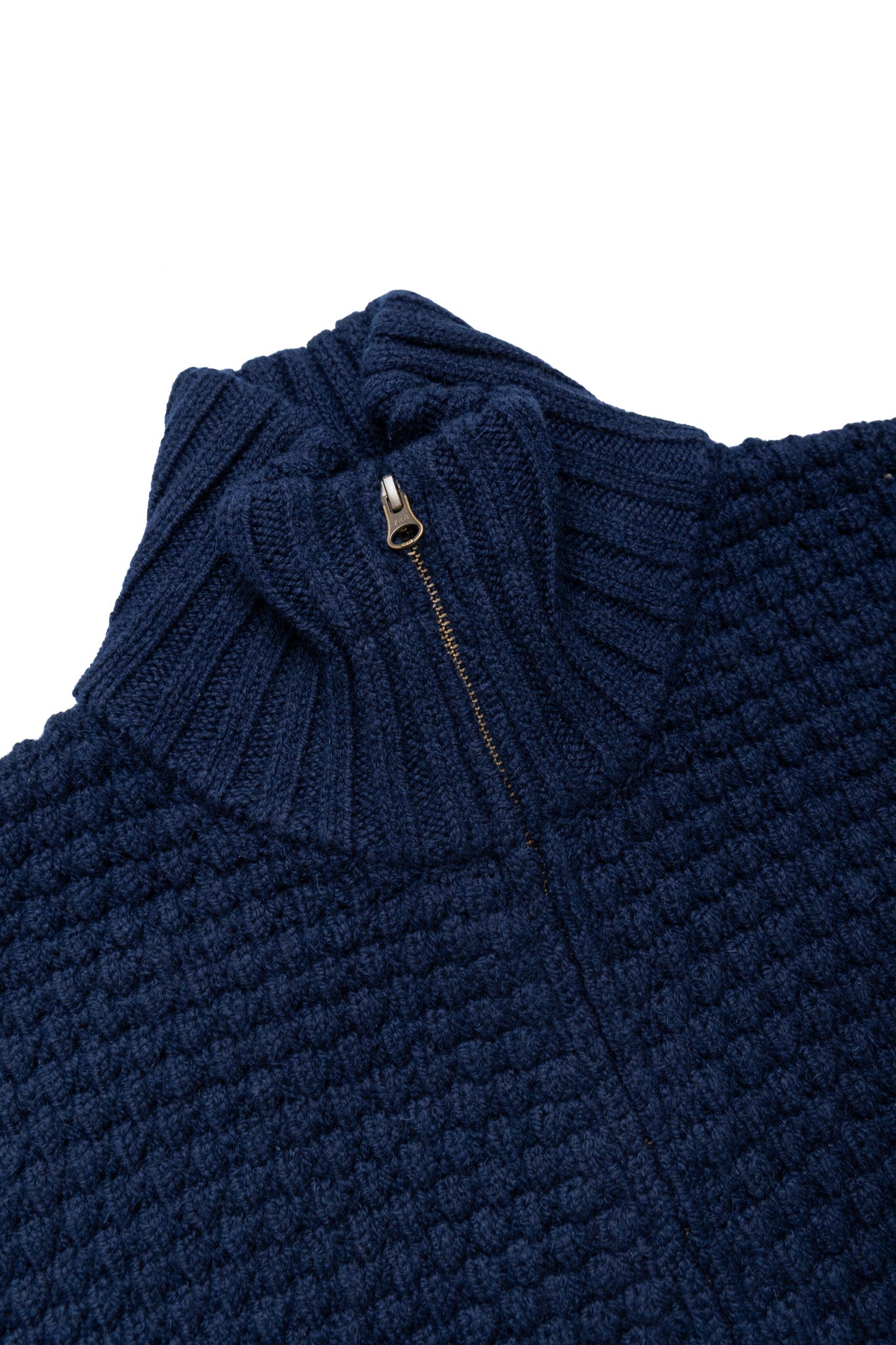 Full Zip Style Popcorn Pattern - Navy