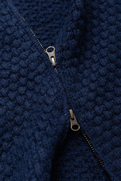 Full Zip Style Popcorn Pattern - Navy