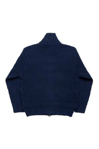 Full Zip Style Popcorn Pattern - Navy