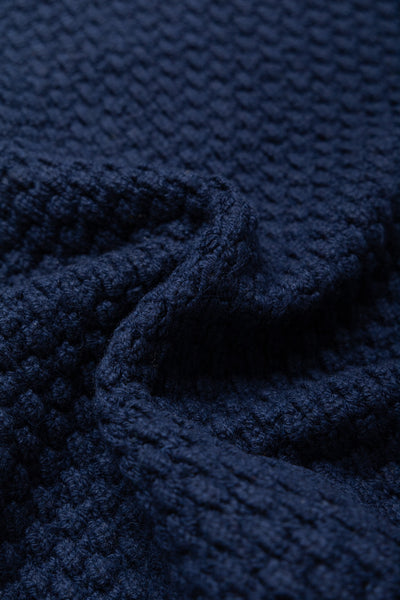 Full Zip Style Popcorn Pattern - Navy