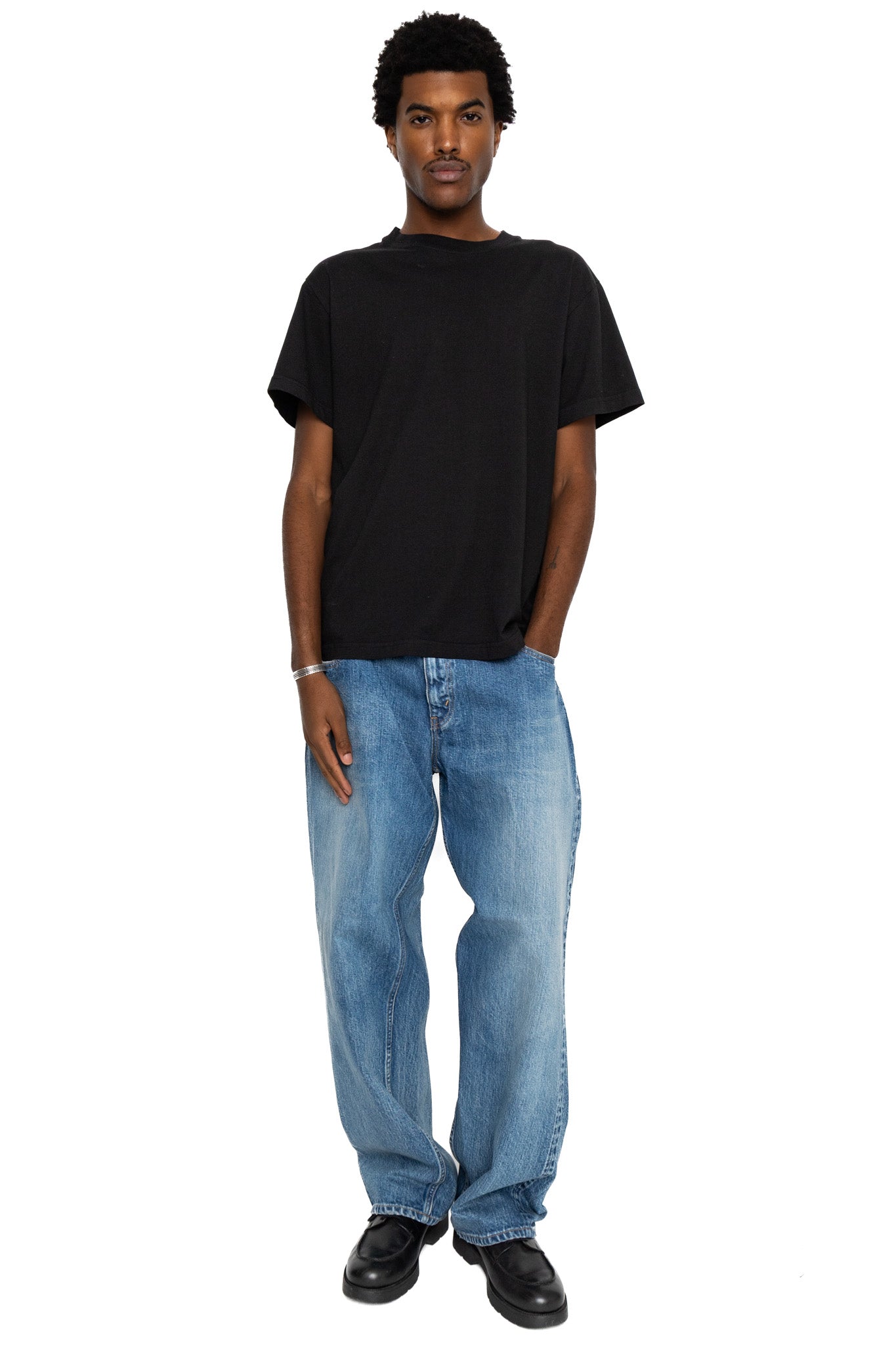 Baggy 5 Pocket Pants - Medium Dark Blue (Damage)