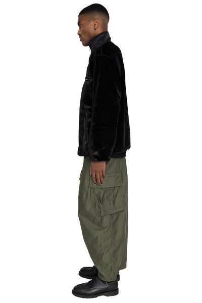 Piping Jacket Micro Fur - Black
