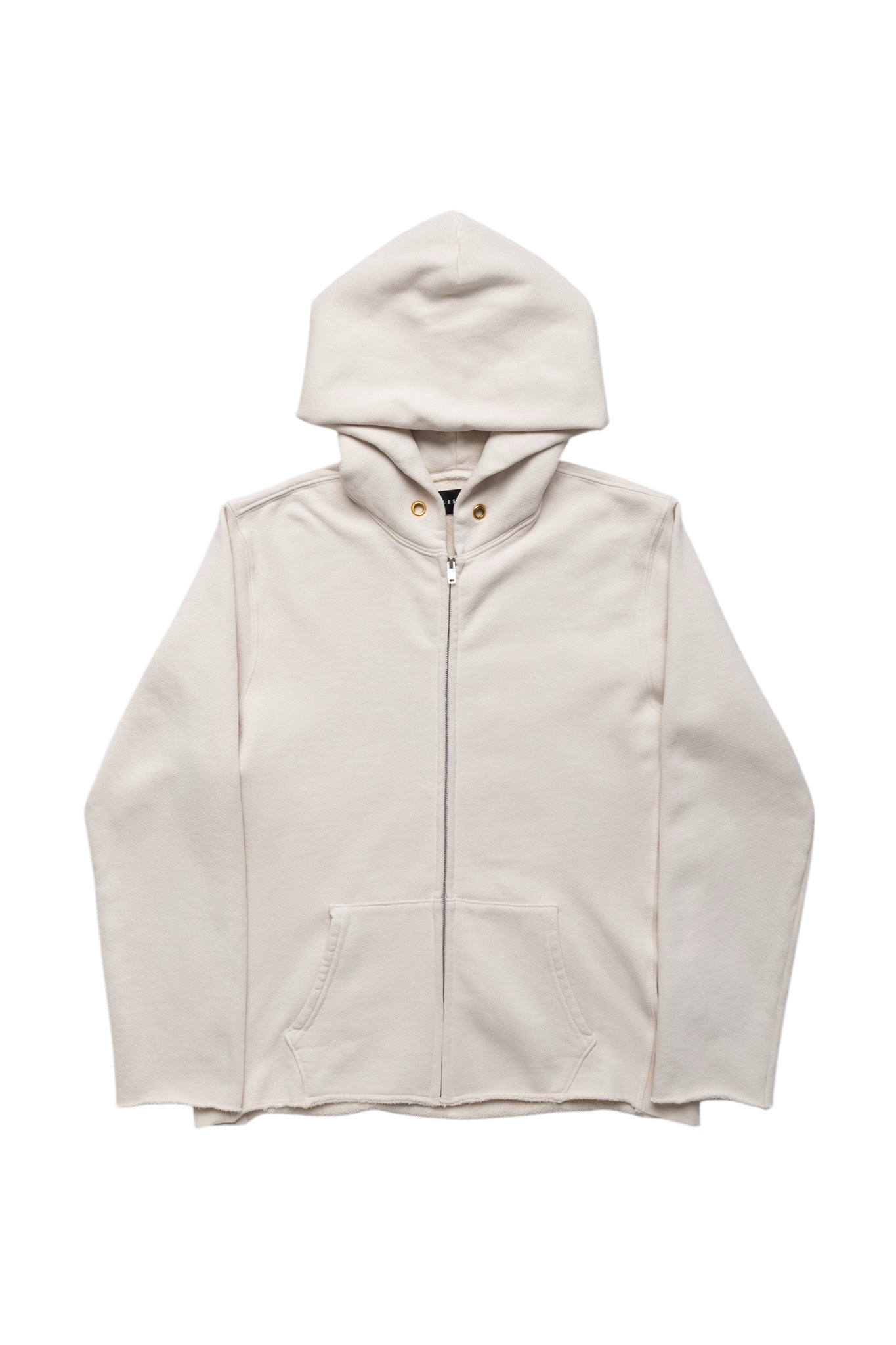 Raw Zip Hoodie Heavyweight Fleece - Ivory