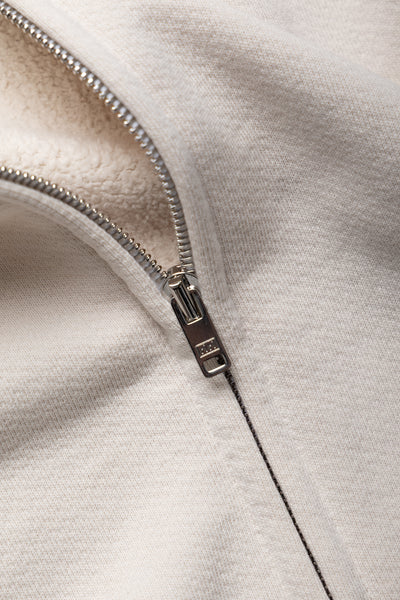 Raw Zip Hoodie Heavyweight Fleece - Ivory