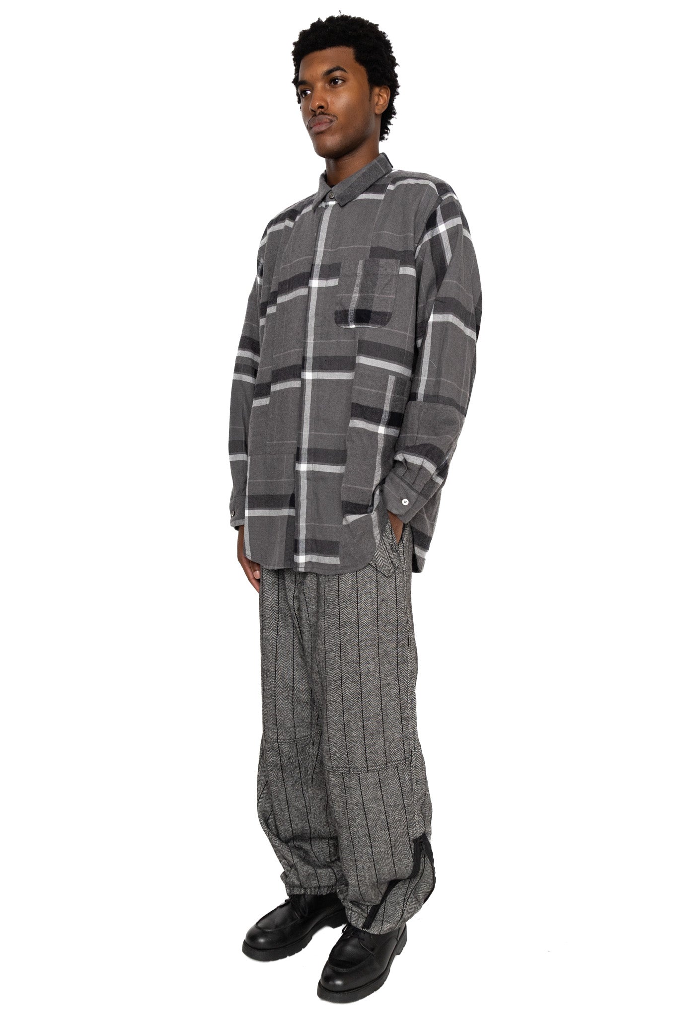 IAC Pant Wool Striped HB - Dk. Grey