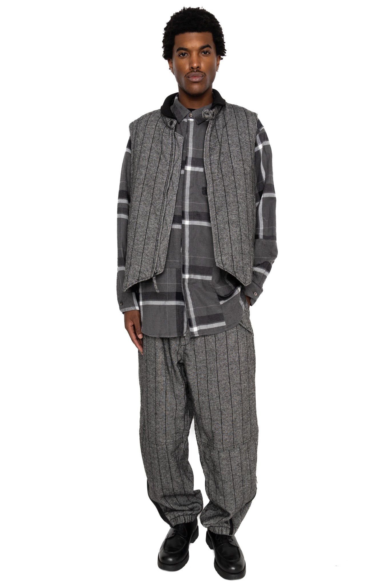 LL Vest Wool Striped HB - Dk. Grey