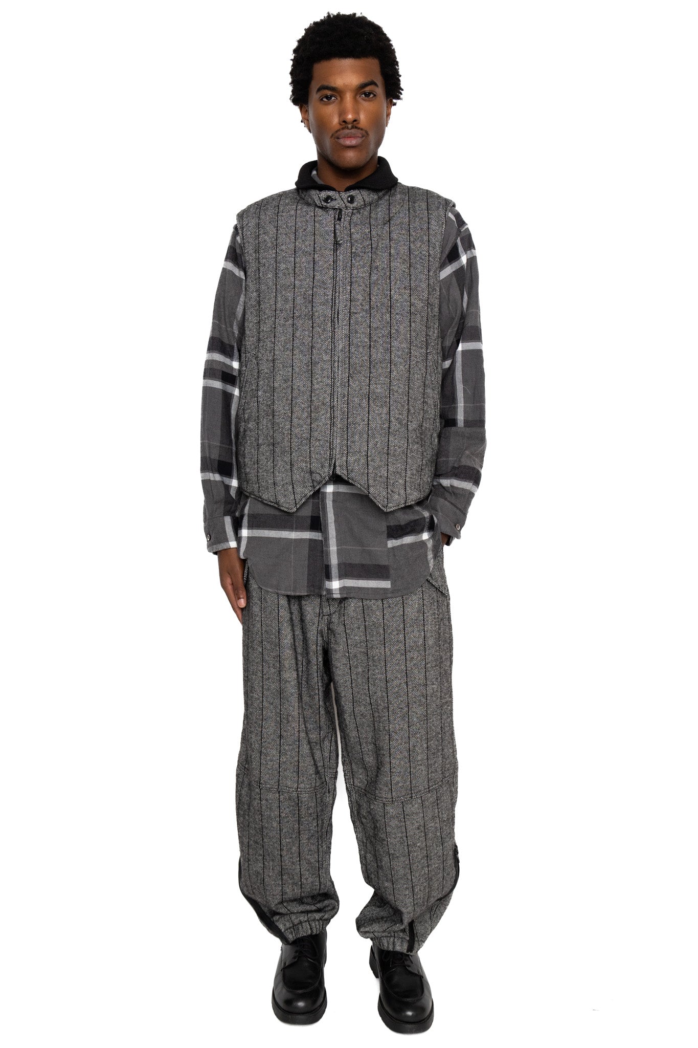 LL Vest Wool Striped HB - Dk. Grey