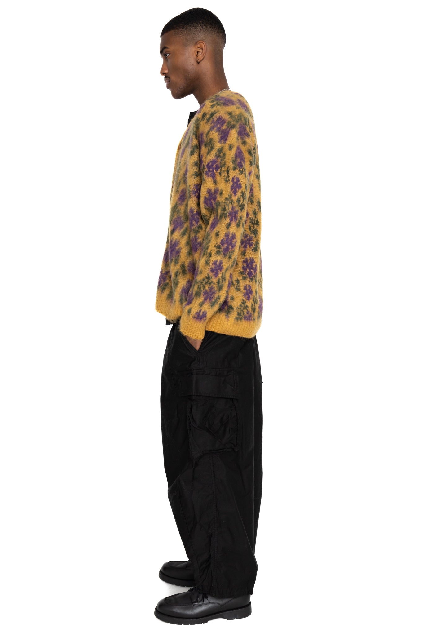 Mohair Cardigan Flower - Yellow