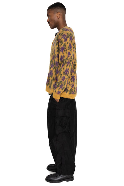 Mohair Cardigan Flower - Yellow