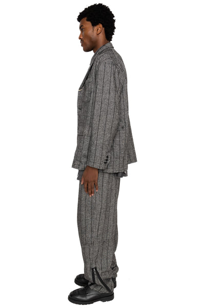 Loiter Jacket Wool Striped HB - Dk.Grey