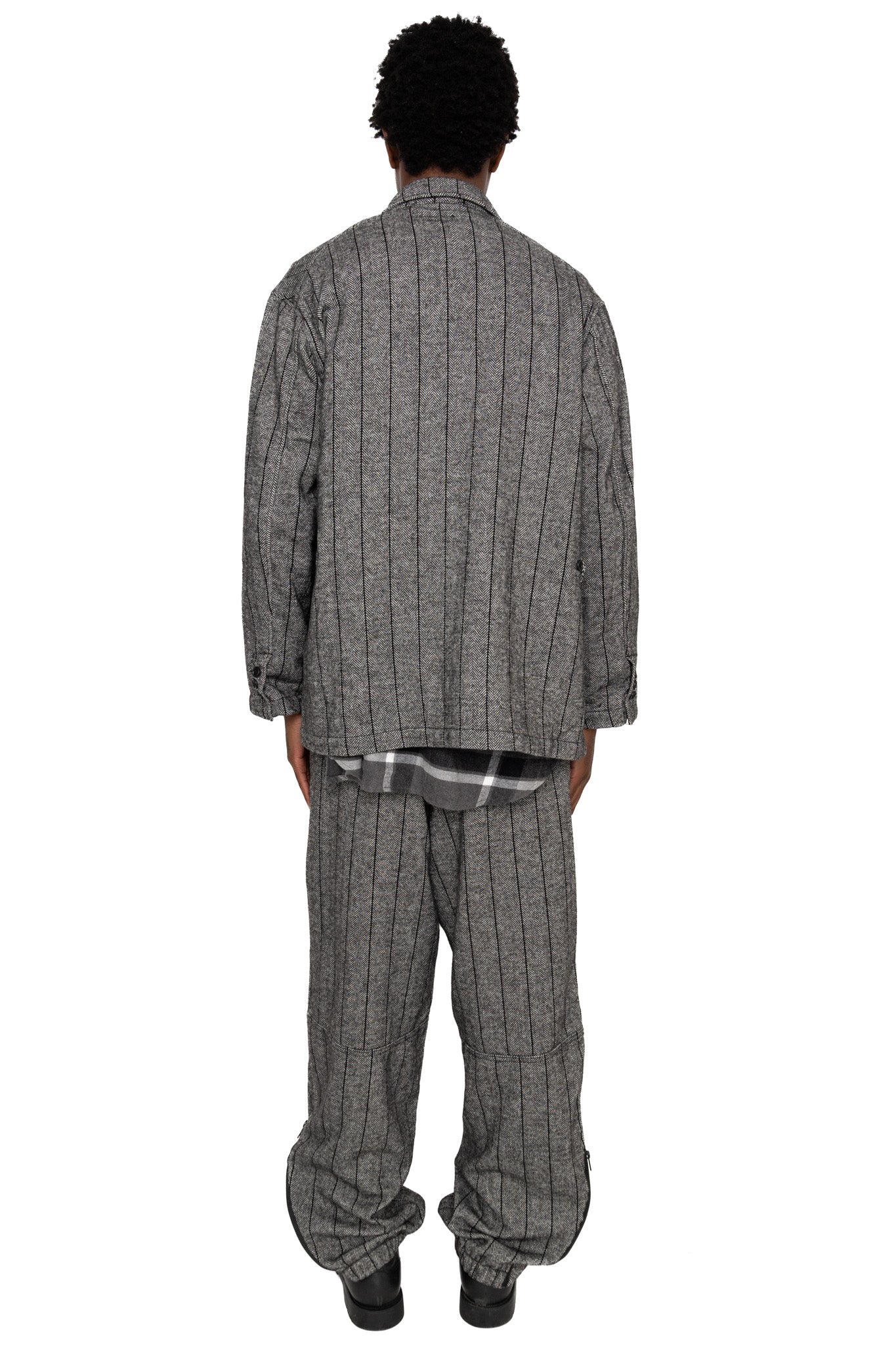 Loiter Jacket Wool Striped HB - Dk.Grey