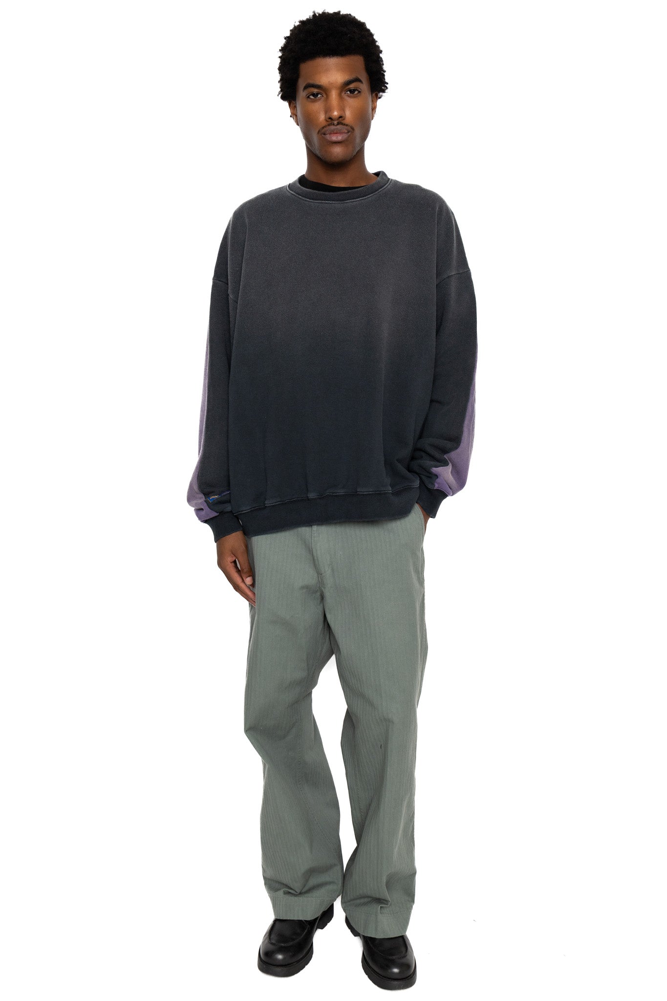 Fleece Knit 2TONES Remake BIG SWT (BONE) - Black x Purple