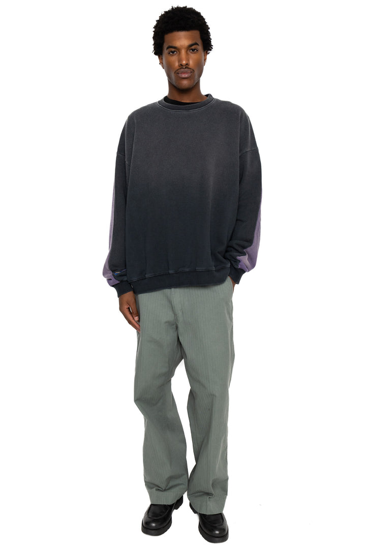 Kapital Fleece Knit 2TONES Remake BIG SWT (BONE) - Black x Purple