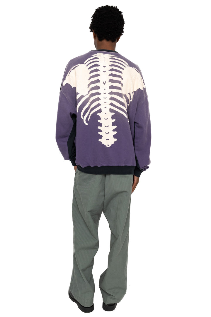 Kapital Fleece Knit 2TONES Remake BIG SWT (BONE) - Black x Purple