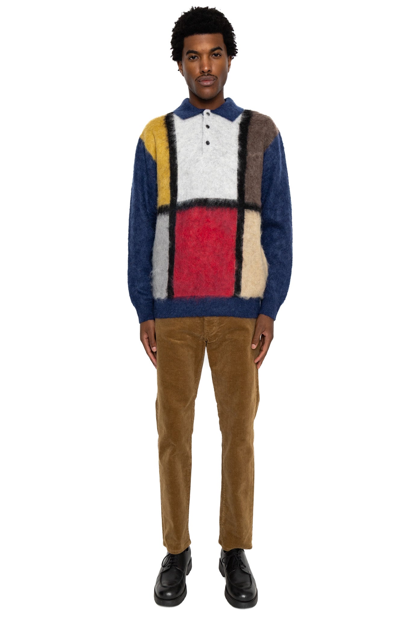 Knit Polo Shaggy 9G - Blue