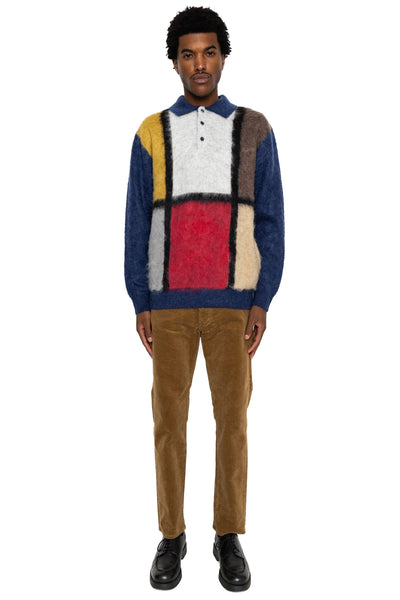 Knit Polo Shaggy 9G - Blue