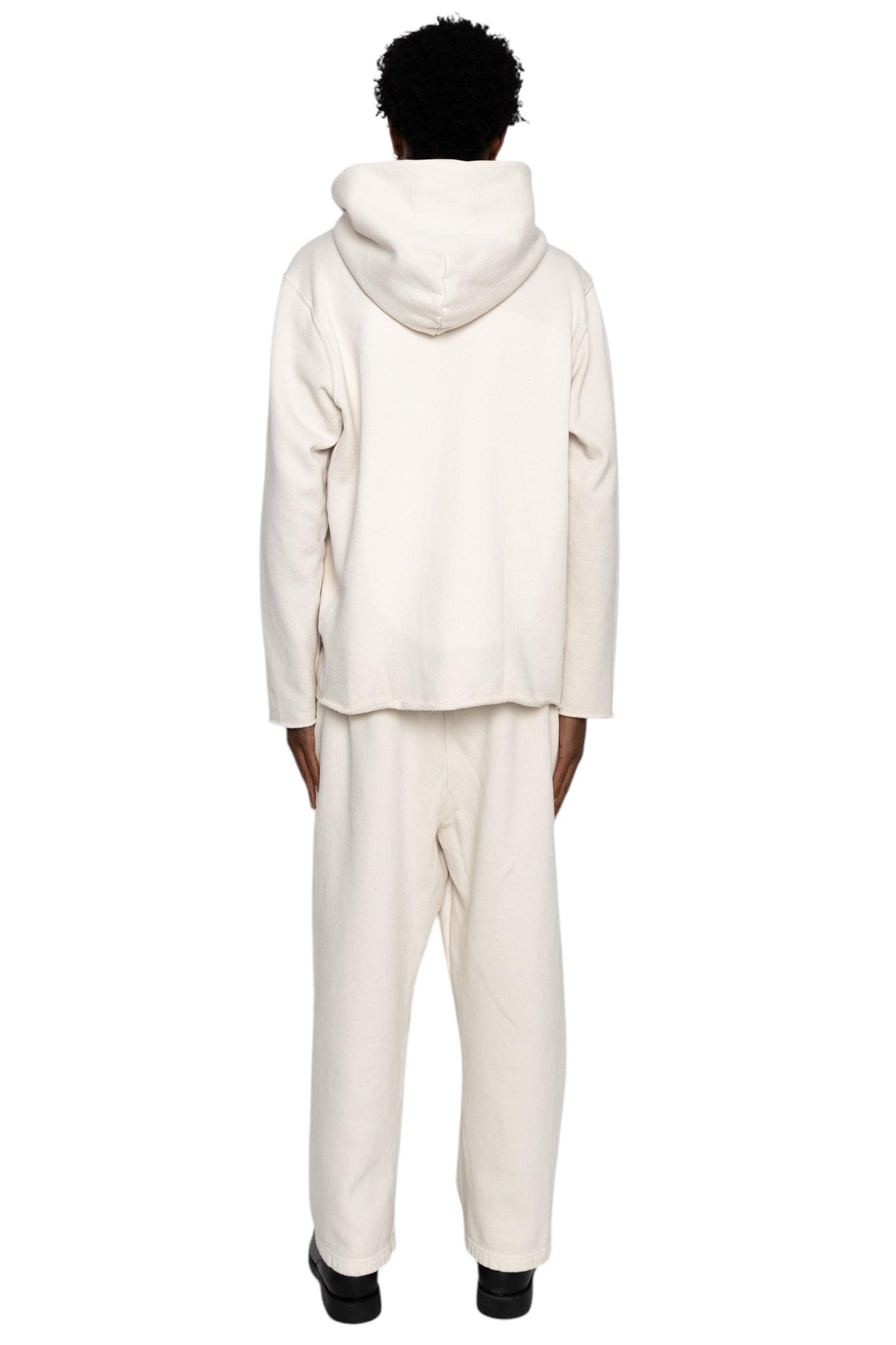 Raw Zip Hoodie Heavyweight Fleece - Ivory