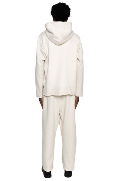 Raw Zip Hoodie Heavyweight Fleece - Ivory