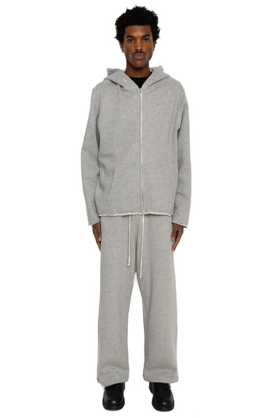 Cropped Relaxed Pant Heavyweight Fleece - Heather Grey