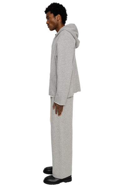 Cropped Relaxed Pant Heavyweight Fleece - Heather Grey