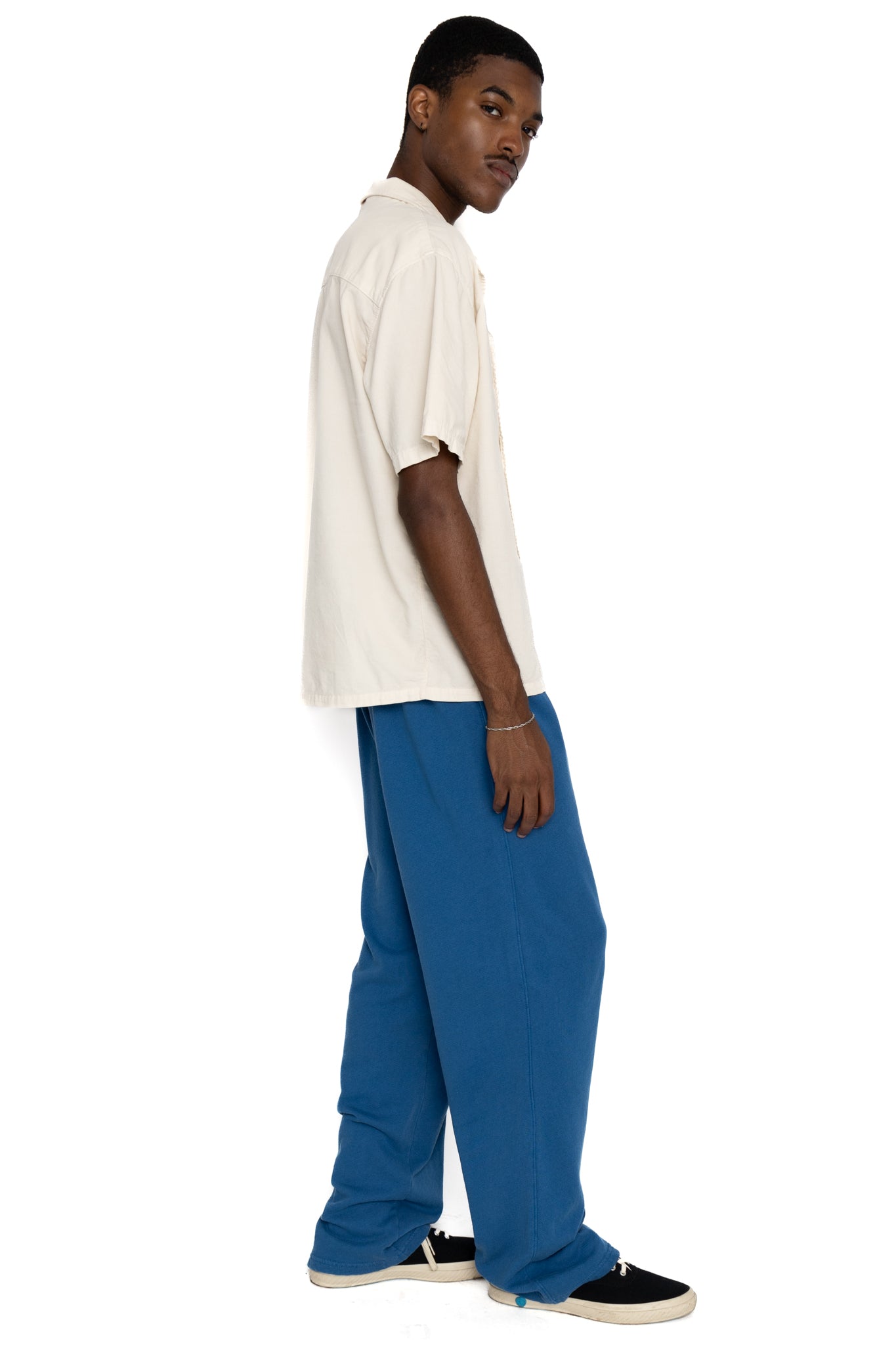 Classic Pant French Terry - Washed Cobalt