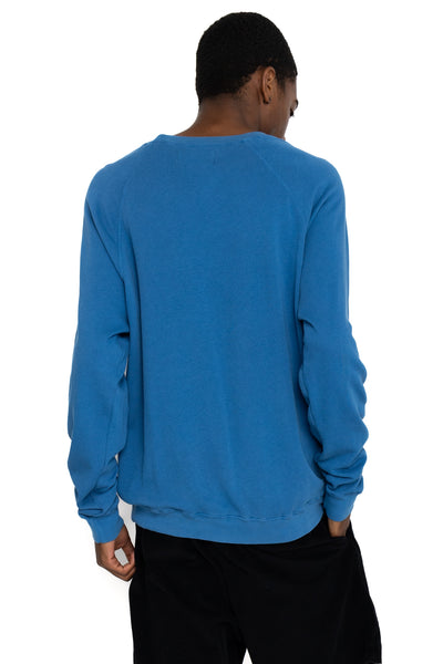 Crew Nack Raglan French Terry - Washed Cobalt