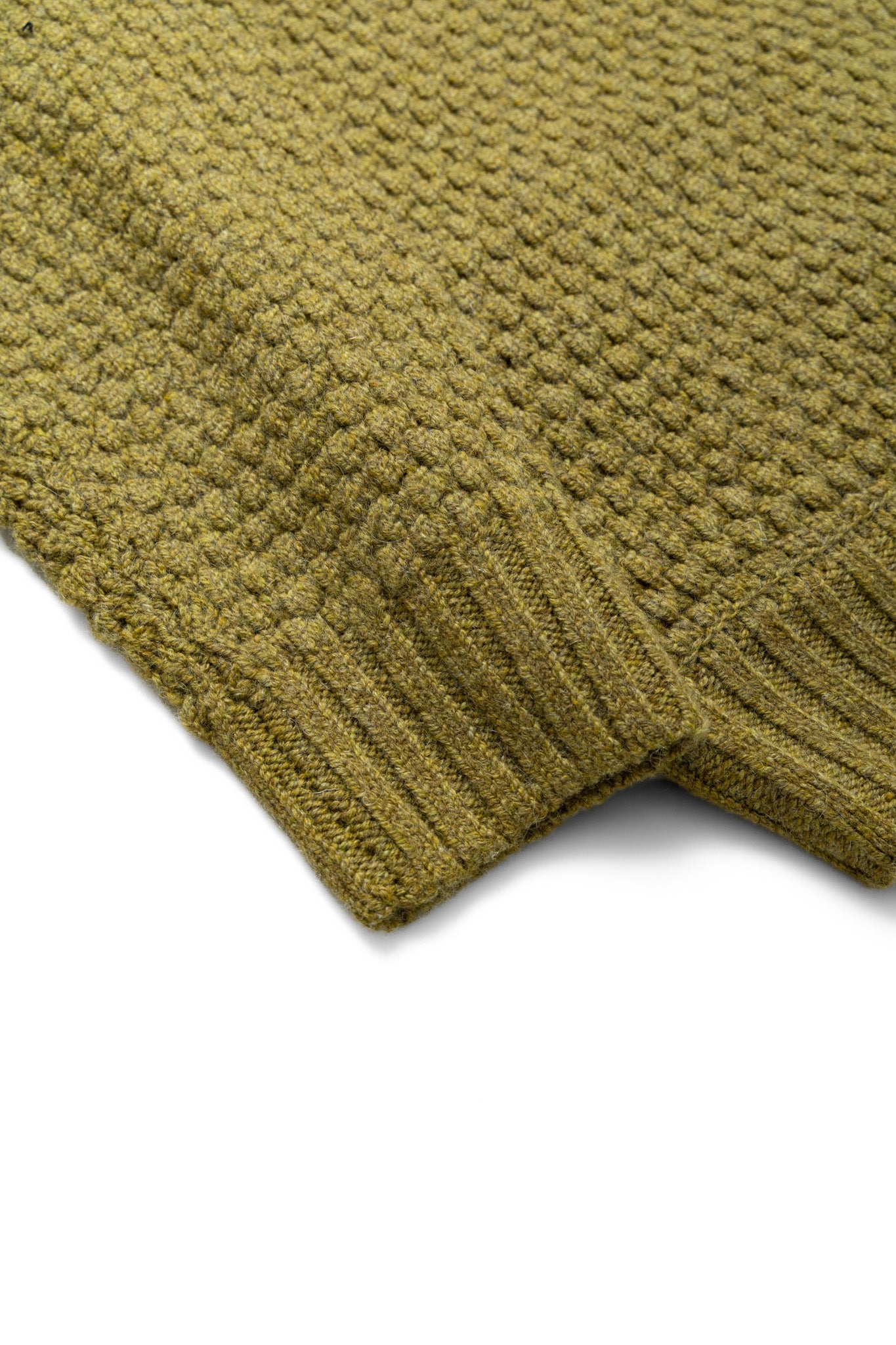 Full Zip Style Popcorn Pattern - Olive