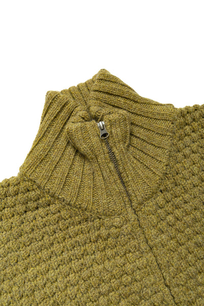 Full Zip Style Popcorn Pattern - Olive