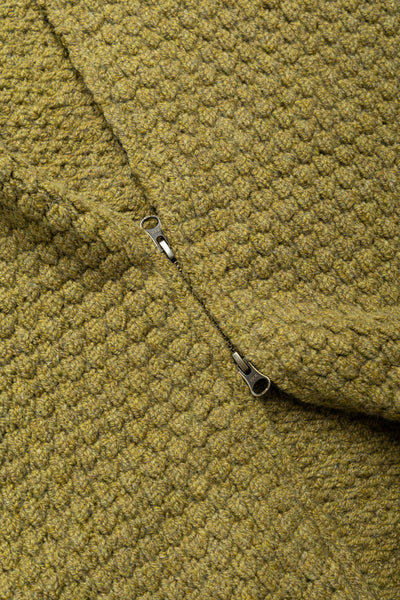 Full Zip Style Popcorn Pattern - Olive