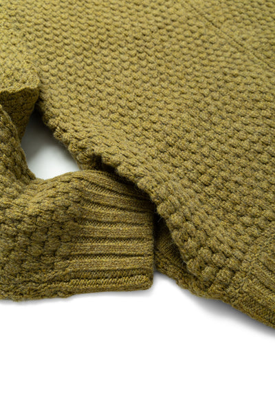 Full Zip Style Popcorn Pattern - Olive