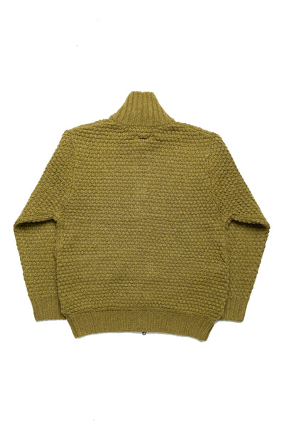Full Zip Style Popcorn Pattern - Olive
