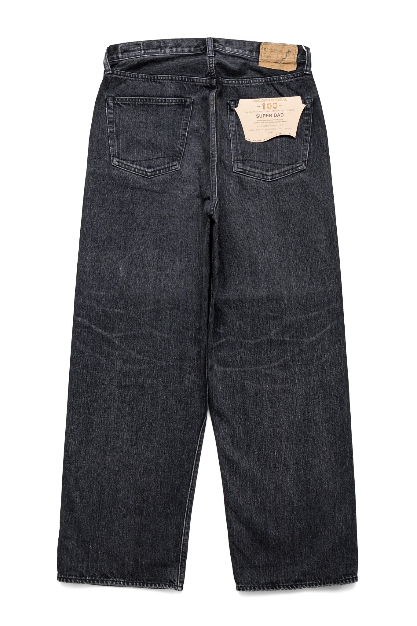 Super Dad Jeans Black Selvedge Denim - Stone Wash (Blue in Green Exclusive)