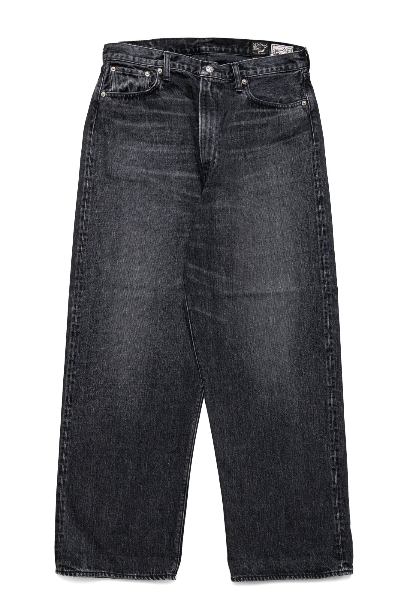 Super Dad Jeans Black Selvedge Denim - Stone Wash (Blue in Green Exclusive)